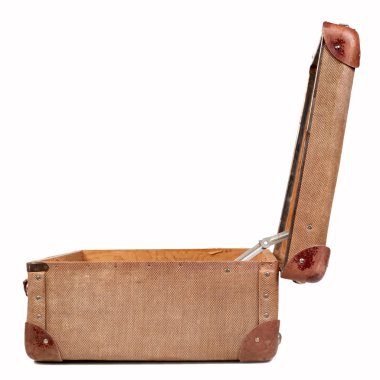 Beyaz arka plan üzerinde izole kahverengi vintage çanta