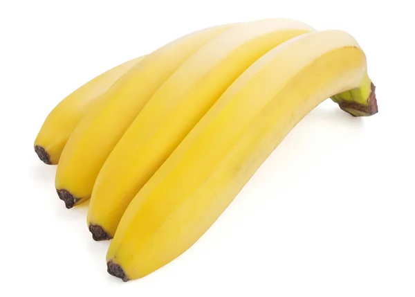 Спелые бананы на белом фоне — стоковое фото
