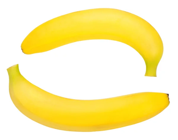 白色背景的成熟香蕉 — 图库照片