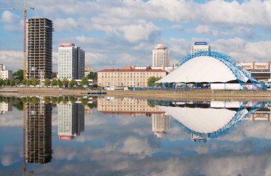 Minsk, Beyaz Rusya - 19 Mayıs: ma svisloch Nehri, nemiga İlçesi