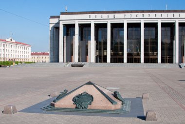 Palace of the Republic in Oktyabrskaya square in Minsk, Belarus clipart