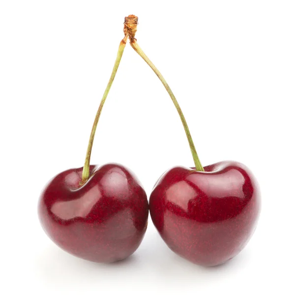 Red ripe cherries over white background — Stock Photo, Image