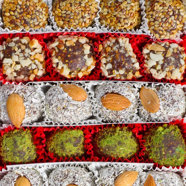 Assorted Turkish Delight bars (Lokum soft candies) — Stock Photo, Image