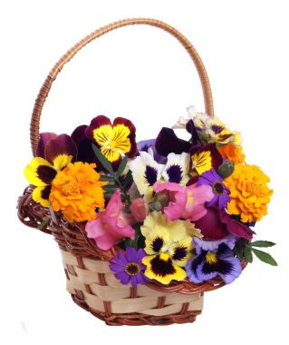 Basket of flowers clipart