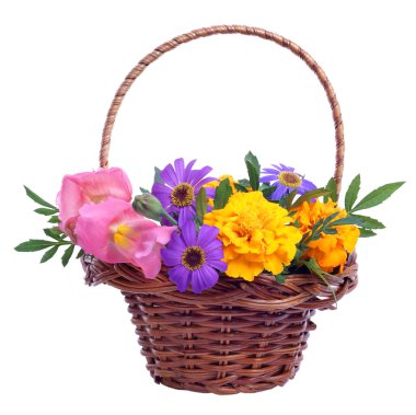 Basket of flowers clipart