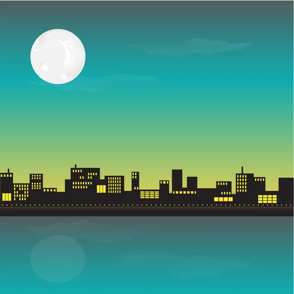 stock vector City night