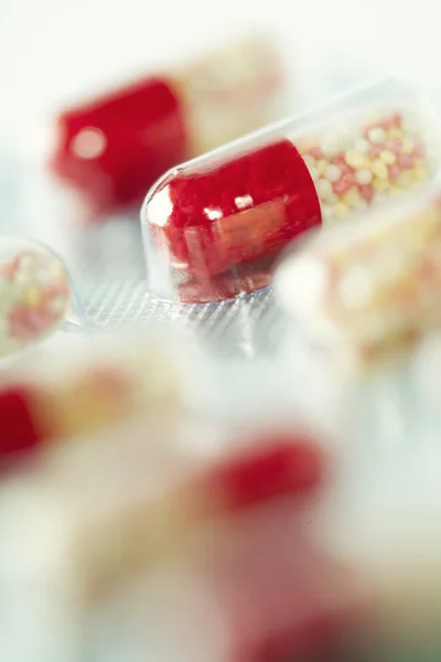 Close-up van capsules — Stockfoto