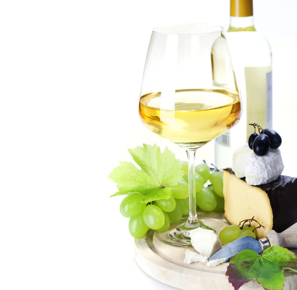 Vin blanc et fromage — Photo