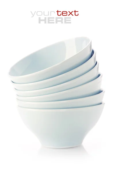 Stack of blue bowls — Stock Photo, Image