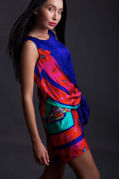 Fashion photo of young cute woman - studio shoot. Ethnic beauty. — Stock Photo, Image
