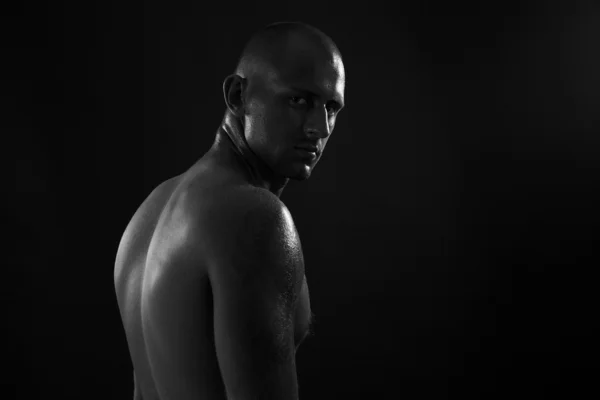 防恐法令的裸体运动员与强壮的身体 — 图库照片
