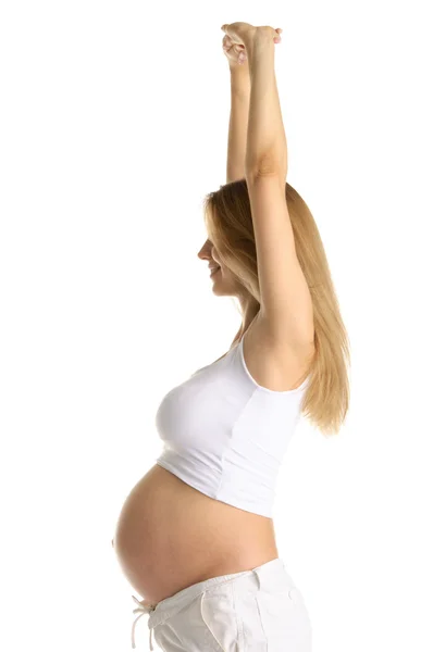 妊娠中の女性ヨガ — ストック写真