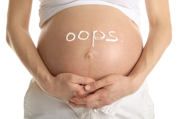 Stomachs with the inscription "oops" — Stock Photo, Image