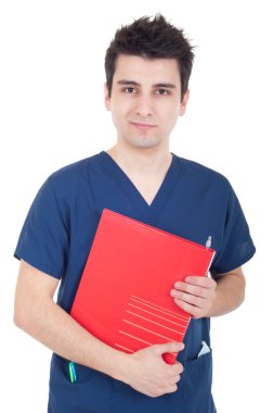Doctor holding folder clipart