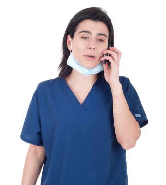 Doctor talking on the phone clipart