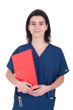 Doctor holding folder clipart