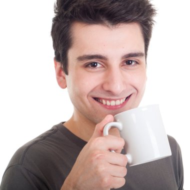 Man holding mug clipart