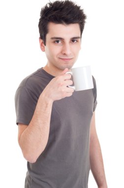 Man holding mug clipart