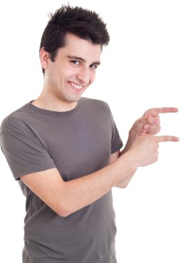 Man pointing right clipart