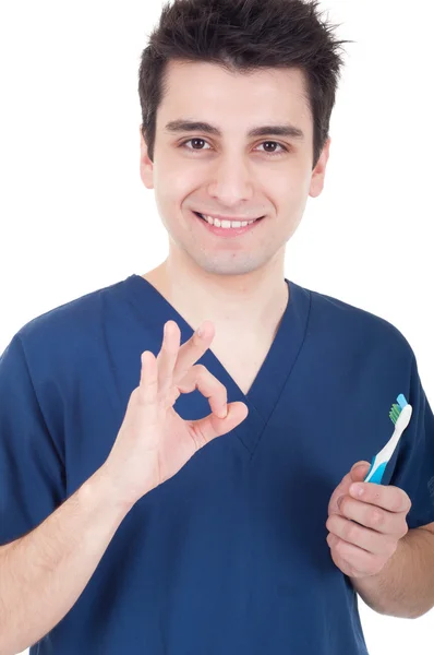 Dentysta ok znak — Zdjęcie stockowe