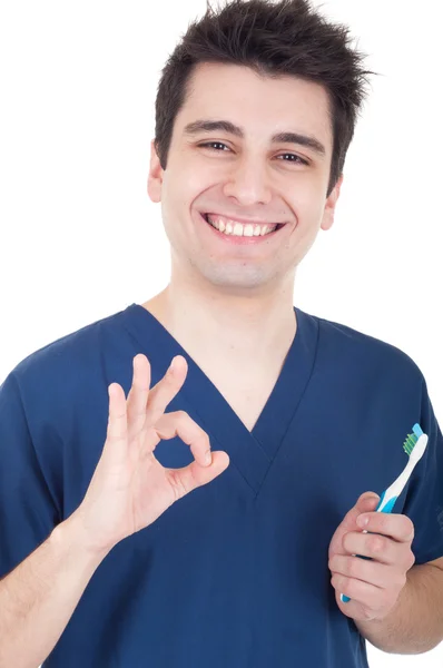 Dentista ok sinal — Fotografia de Stock