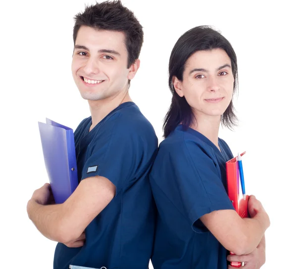 Doctors team holding folders — Stock Photo, Image