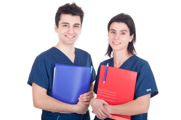 Doctors team holding folders — Stock Photo, Image