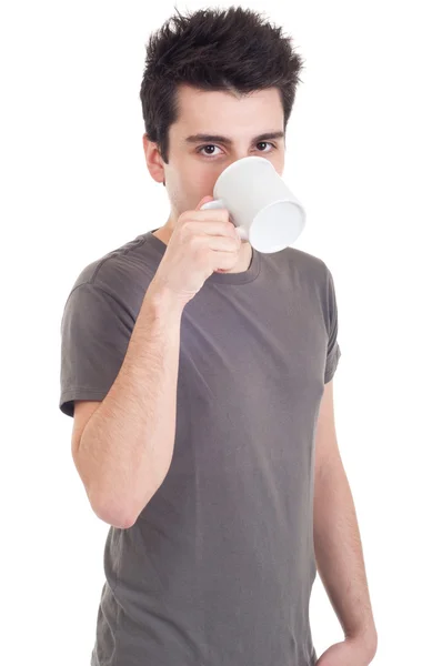 Мужчина пьет кофе — стоковое фото