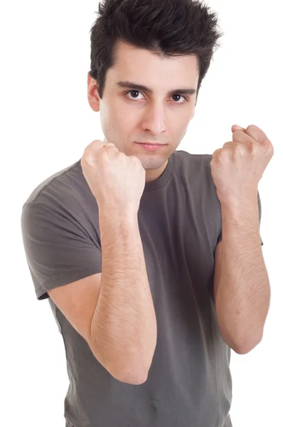 Man with fight expression — Stock Photo, Image