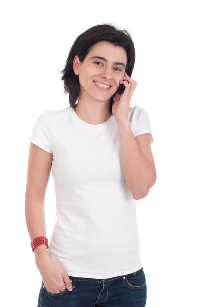 Casual kvinna på telefon — Stockfoto