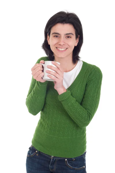 Kadın holding kupa — Stok fotoğraf