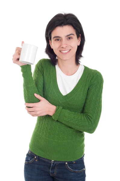 Kadın holding kupa — Stok fotoğraf