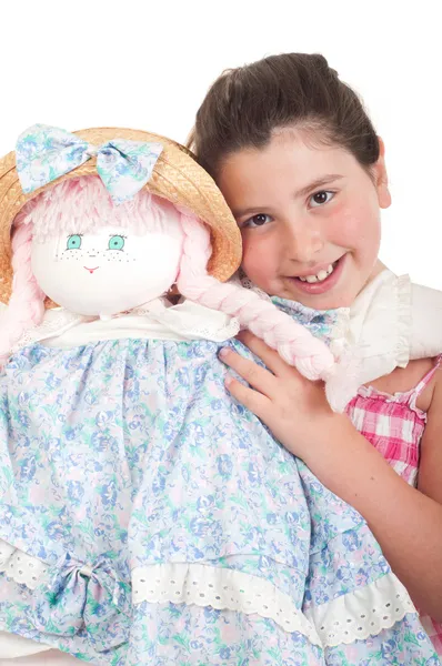 Κοριτσάκι με κούκλα — Φωτογραφία Αρχείου