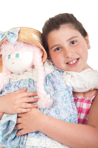 Niña con muñeca —  Fotos de Stock