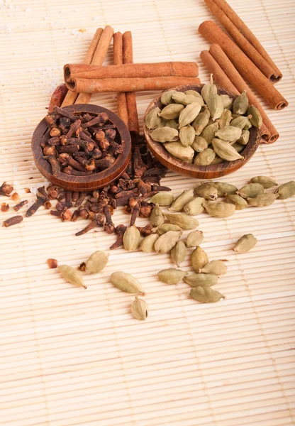 Cardamom pods and cloves — Stock Photo, Image