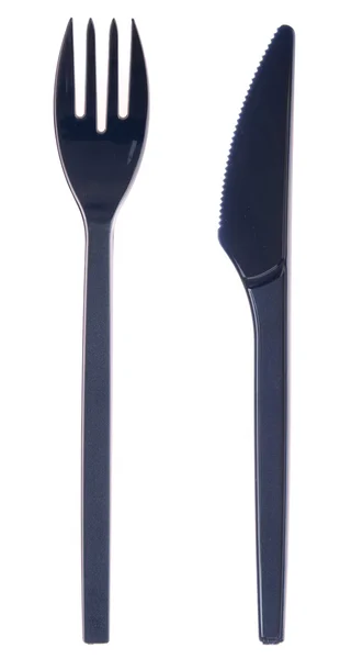 Tenedor y cuchillo de plástico — Foto de Stock