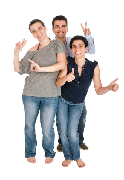 Brother and sisters gesturing — Stock Photo, Image