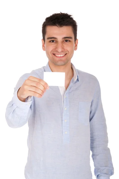 Man holding card Stock Image