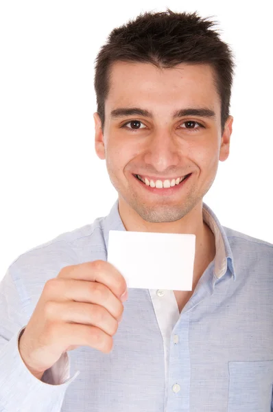 Man holding card — Stock Photo, Image