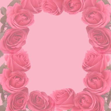 Pink faded roses scapbooking page clipart