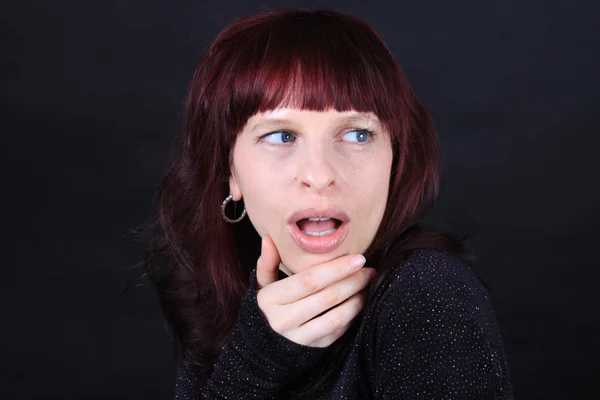 Redhead with surprised look — Stock Photo, Image