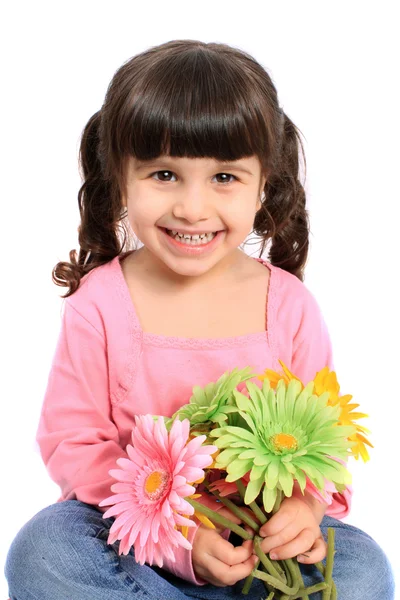 Carino piccolo quattro anni ragazza — Foto Stock