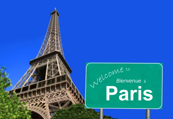 Üdvözöljük Párizs jele — Stock Fotó