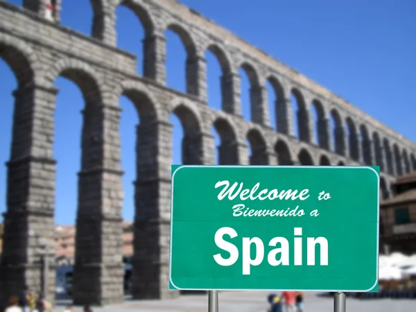 Welcome to Spain sign — Stock Photo, Image