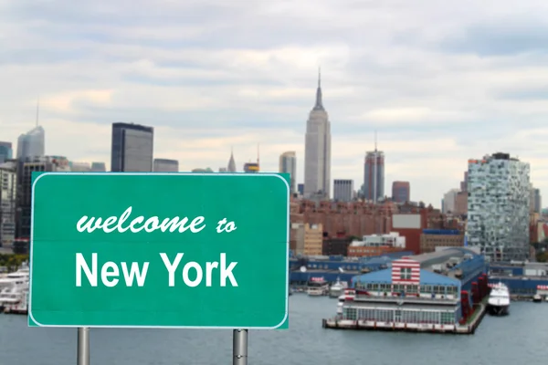 New york işaret e hoş geldiniz — Stok fotoğraf