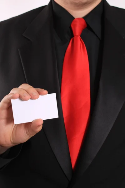 Άνθρωπος εκμετάλλευση επαγγελματική κάρτα — Φωτογραφία Αρχείου