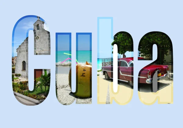Kuba mit verschiedenen Touristenattraktionen — Stockfoto
