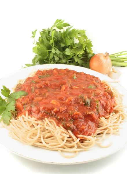 Spaghetti dinner — Stock Photo, Image