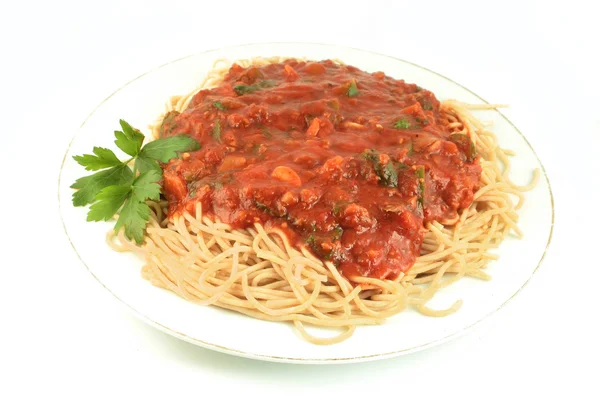 Spaghettiessen — Stockfoto