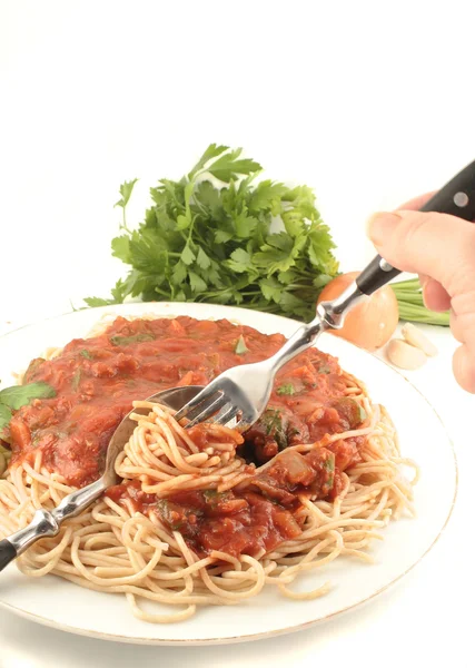 Spaghetti dinner — Stock Photo, Image